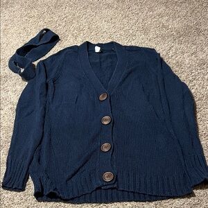 Navy J.Crew Blue Women's Chunky Sweater, size medium